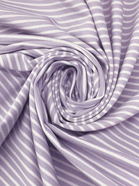 Grape Ice/White Cotton/Lycra Horizontal Yarn-Dyed Stripe Jersey Knit - Robert Kaufman - 59W