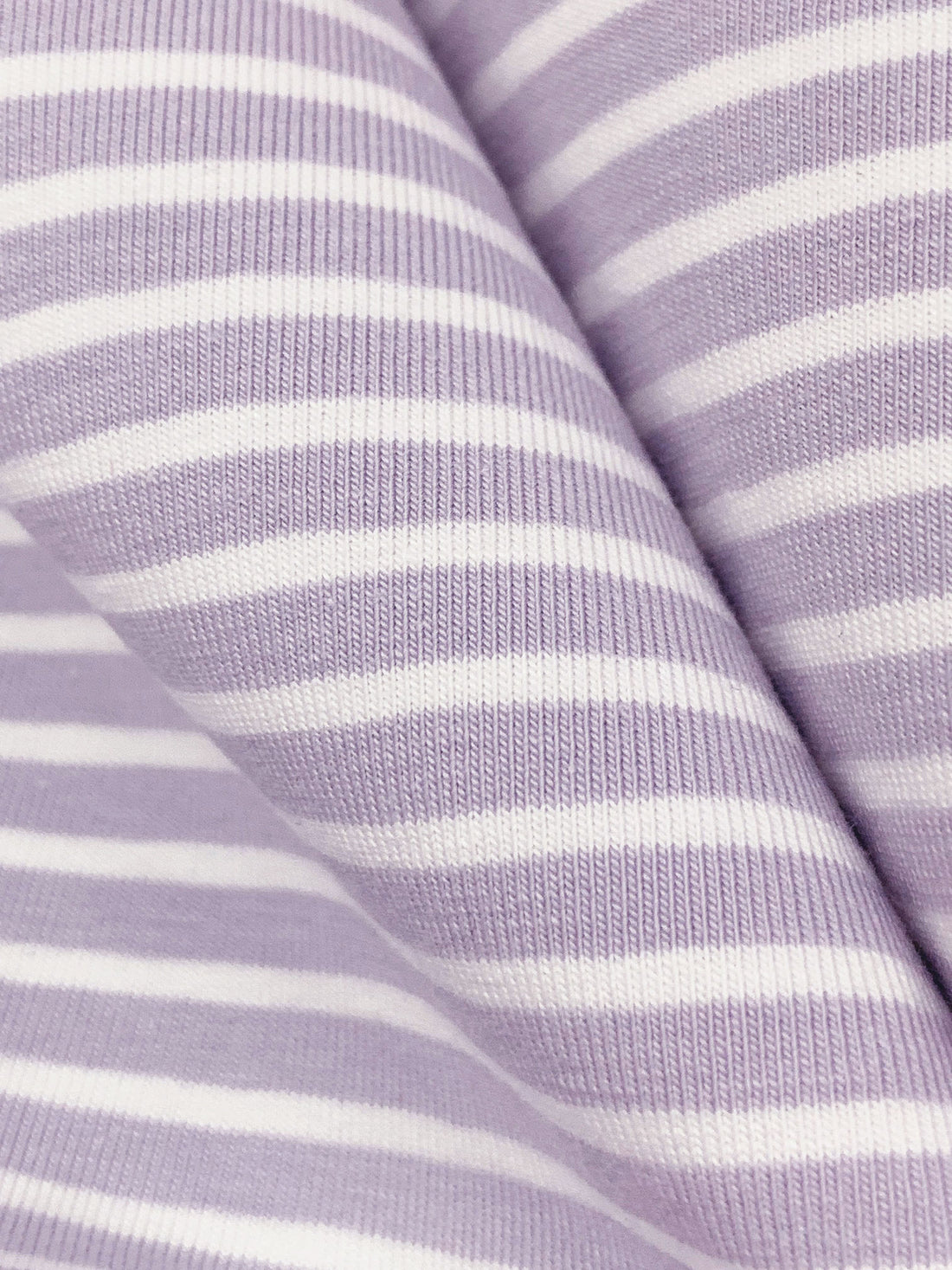 Grape Ice/White Cotton/Lycra Horizontal Yarn-Dyed Stripe Jersey Knit - Robert Kaufman - 59W