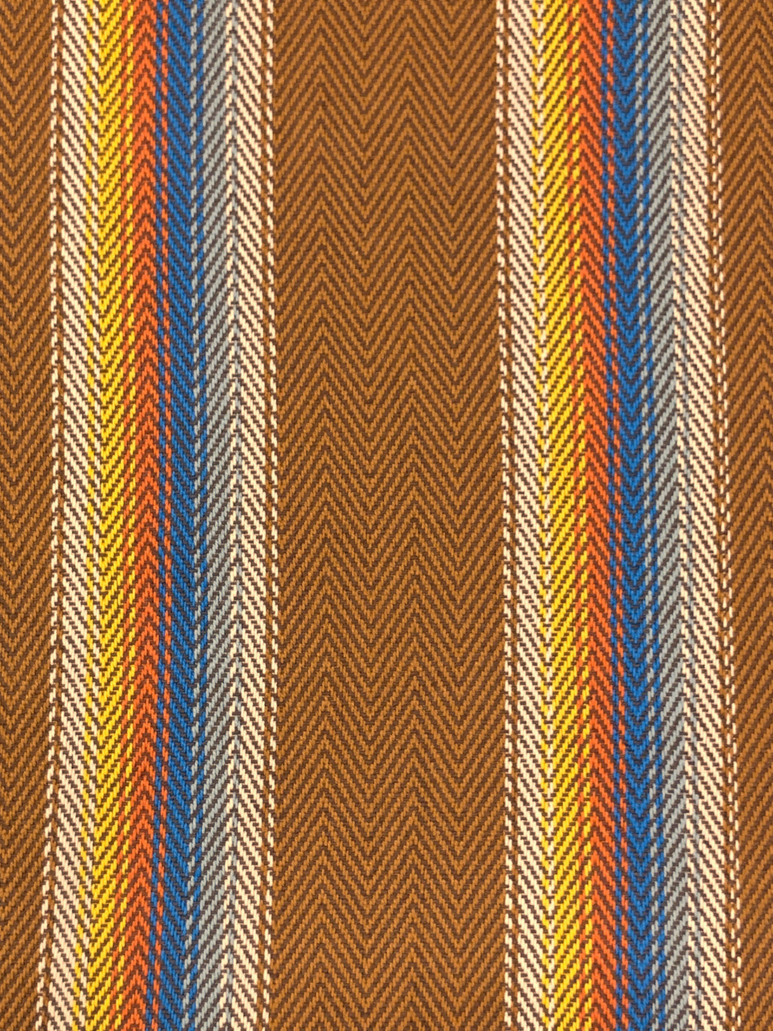Copper Spice/Sea Blue/Canary/Multi 100% Cotton Baja Blanket Vertical Stripe Weave Woven - Robert Kaufman - 44W