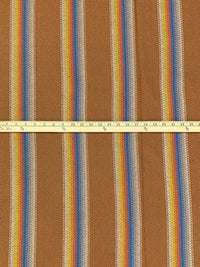 Copper Spice/Sea Blue/Canary/Multi 100% Cotton Baja Blanket Vertical Stripe Weave Woven - Robert Kaufman - 44W