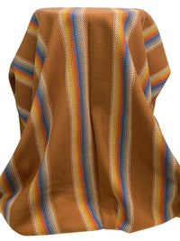 Copper Spice/Sea Blue/Canary/Multi 100% Cotton Baja Blanket Vertical Stripe Weave Woven - Robert Kaufman - 44W