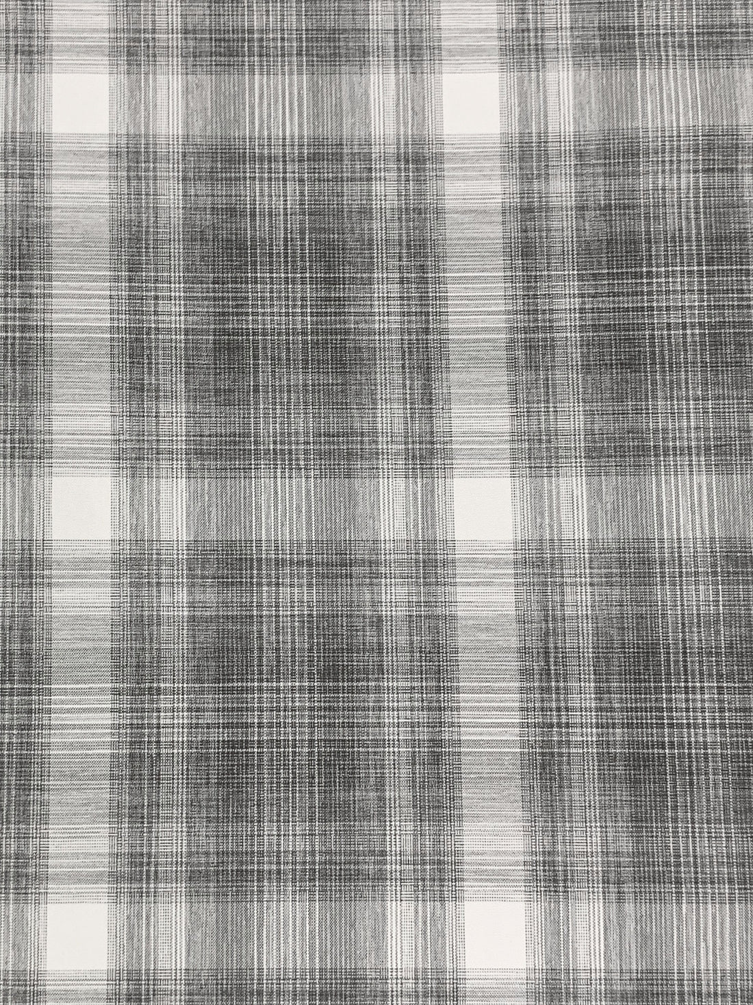 Steel/White/Black 100% Polyester Plaid Teton Performance Woven Shirting - Robert Kaufman - 56W