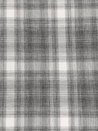 Steel/White/Black 100% Polyester Plaid Teton Performance Woven Shirting - Robert Kaufman - 56W