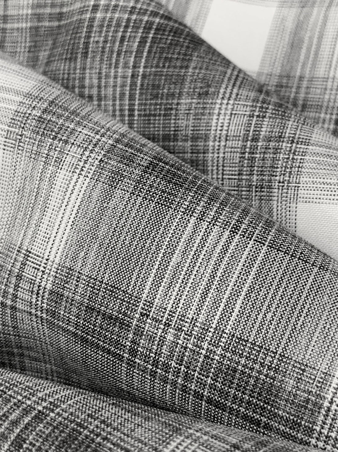 Steel/White/Black 100% Polyester Plaid Teton Performance Woven Shirting - Robert Kaufman - 56W