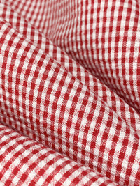 Red/White Cotton/Polyester Mini Check Seersucker - Robert Kaufman - 57W