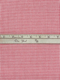 Red/White Cotton/Polyester Mini Check Seersucker - Robert Kaufman - 57W