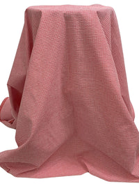 Red/White Cotton/Polyester Mini Check Seersucker - Robert Kaufman - 57W