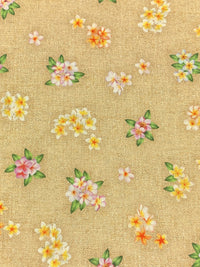 Burlywood/Moss Green/Maize/Multi 100% Cotton "Garden" Print Tropical Gardens Aloha Iki - Robert Kaufman - 44W