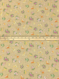 Burlywood/Moss Green/Maize/Multi 100% Cotton "Garden" Print Tropical Gardens Aloha Iki - Robert Kaufman - 44W