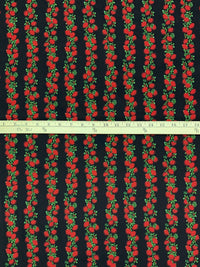 Auburn Red/Black 100% Cotton "Blossom" Print Tropical Gardens Aloha Iki - Robert Kaufman - 44W
