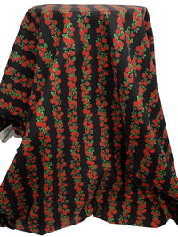 Auburn Red/Black 100% Cotton "Blossom" Print Tropical Gardens Aloha Iki - Robert Kaufman - 44W
