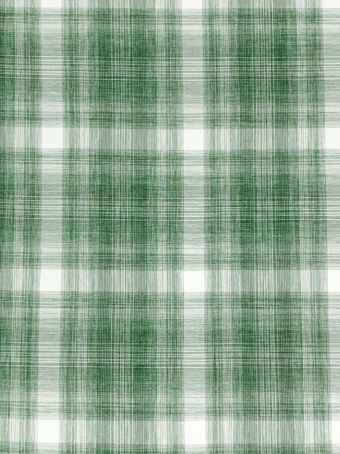 Deep Moss Green/White/Turquoise Green 100% Polyester Plaid Teton Performance Woven Shirting - Robert Kaufman - 56W