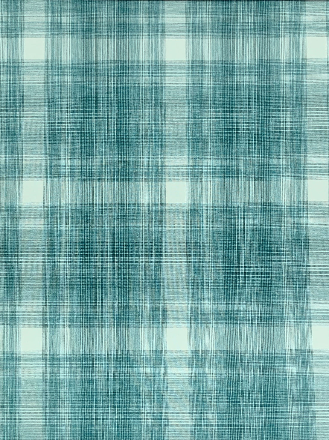 Deep Ocean/White/Bayside Blue 100% Polyester Plaid Teton Performance Woven Shirting - Robert Kaufman - 56W