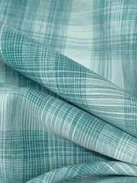 Deep Ocean/White/Bayside Blue 100% Polyester Plaid Teton Performance Woven Shirting - Robert Kaufman - 56W