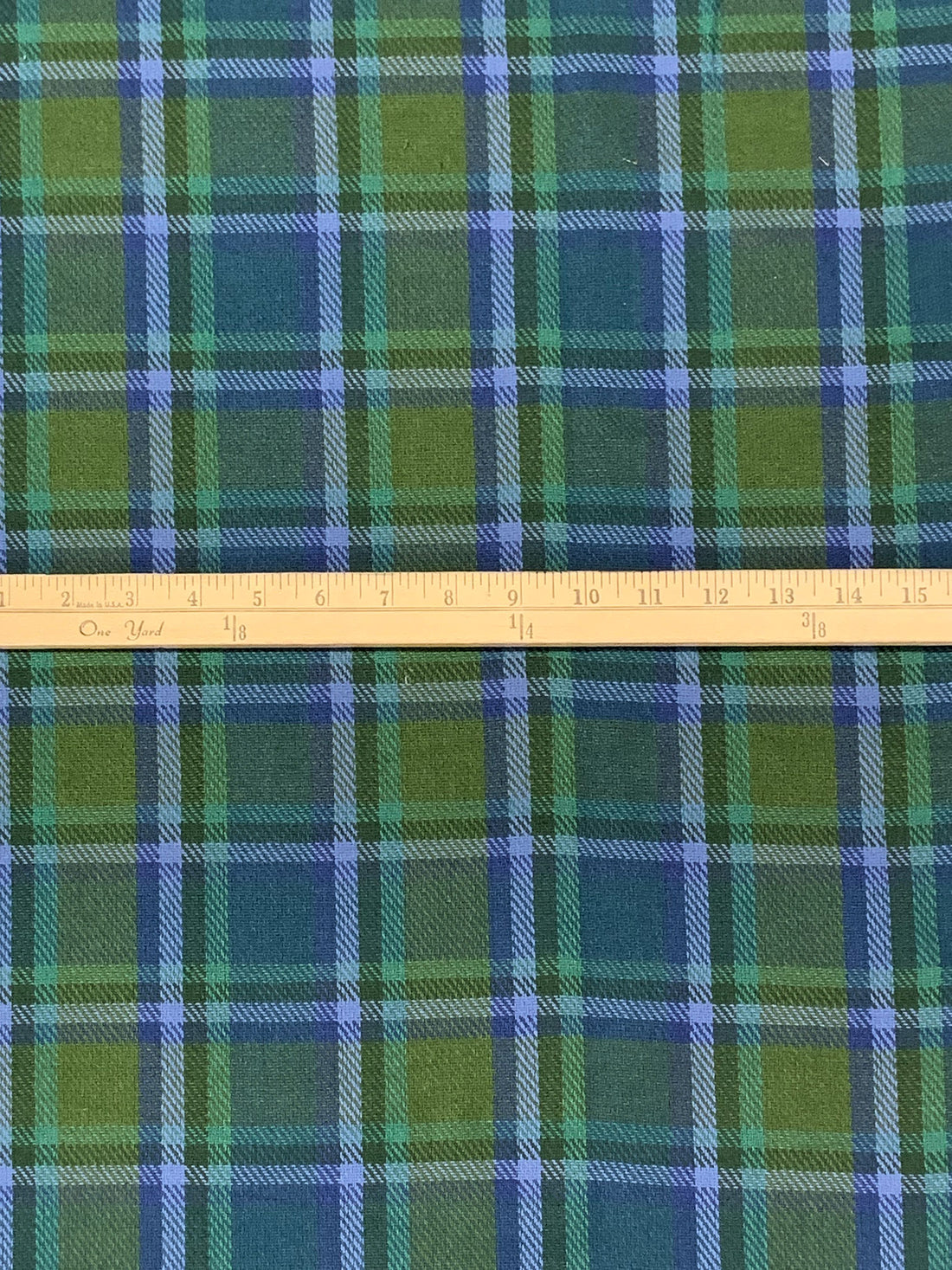 Fern Green/Vista Blue/Lapis Blue/Multi 100% Cotton Baja Blanket Plaid Weave Woven - Robert Kaufman - 43W