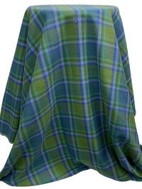 Fern Green/Vista Blue/Lapis Blue/Multi 100% Cotton Baja Blanket Plaid Weave Woven - Robert Kaufman - 43W