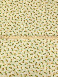 Pale Cream/Sunburst Yellow 100% Cotton "Pineapple" Print Tropical Gardens Aloha Iki - Robert Kaufman - 44W
