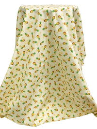 Pale Cream/Sunburst Yellow 100% Cotton "Pineapple" Print Tropical Gardens Aloha Iki - Robert Kaufman - 44W