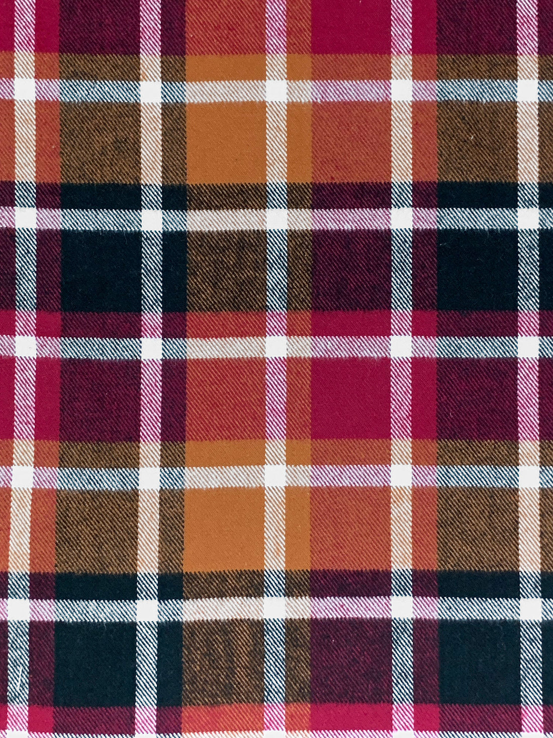 Maple/Antique Ruby/White/Black 100% Cotton Plaid Weave Tahoe Flannel - Robert Kaufman - 44W