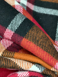 Maple/Antique Ruby/White/Black 100% Cotton Plaid Weave Tahoe Flannel - Robert Kaufman - 44W