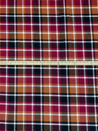 Maple/Antique Ruby/White/Black 100% Cotton Plaid Weave Tahoe Flannel - Robert Kaufman - 44W