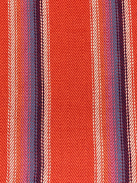 Medium Vermilion/Shadow Blue/Multi 100% Cotton Baja Blanket Vertical Stripe Weave Woven - Robert Kaufman - 44W