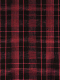 Rose Vale/Black 100% Linen Yarn-Dyed Plaid Weave Shirt Weight Woven - European Mill - 58W