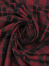 Rose Vale/Black 100% Linen Yarn-Dyed Plaid Weave Shirt Weight Woven - European Mill - 58W