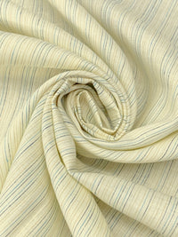Light Goldenrod Yellow/Moonstone Blue/Pale Oak/Multi 100% Linen Vertical Stripe Weave Shirt Weight Woven - European Mill - 59W