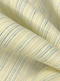 Light Goldenrod Yellow/Moonstone Blue/Pale Oak/Multi 100% Linen Vertical Stripe Weave Shirt Weight Woven - European Mill - 59W