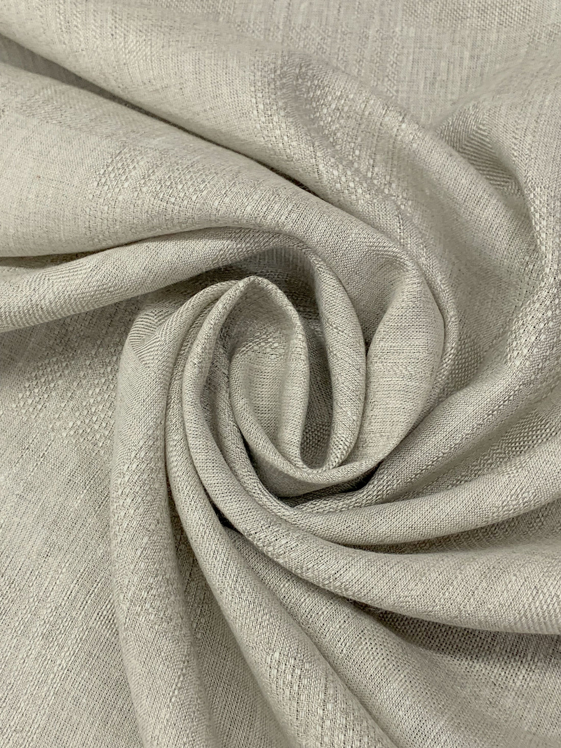 Gray Sand/Off-White 100% Linen Geometric Jacquard Weave Shirt-Weight Woven - European Mill - 59W