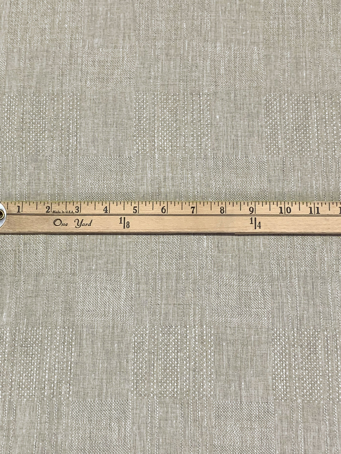 Gray Sand/Off-White 100% Linen Geometric Jacquard Weave Shirt-Weight Woven - European Mill - 59W