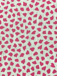 Fuchsia Rose Pink/White 100% Linen Pebble Print Midweight Woven - European Mill - 58W