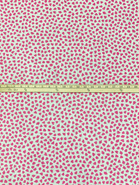 Fuchsia Rose Pink/White 100% Linen Pebble Print Midweight Woven - European Mill - 58W