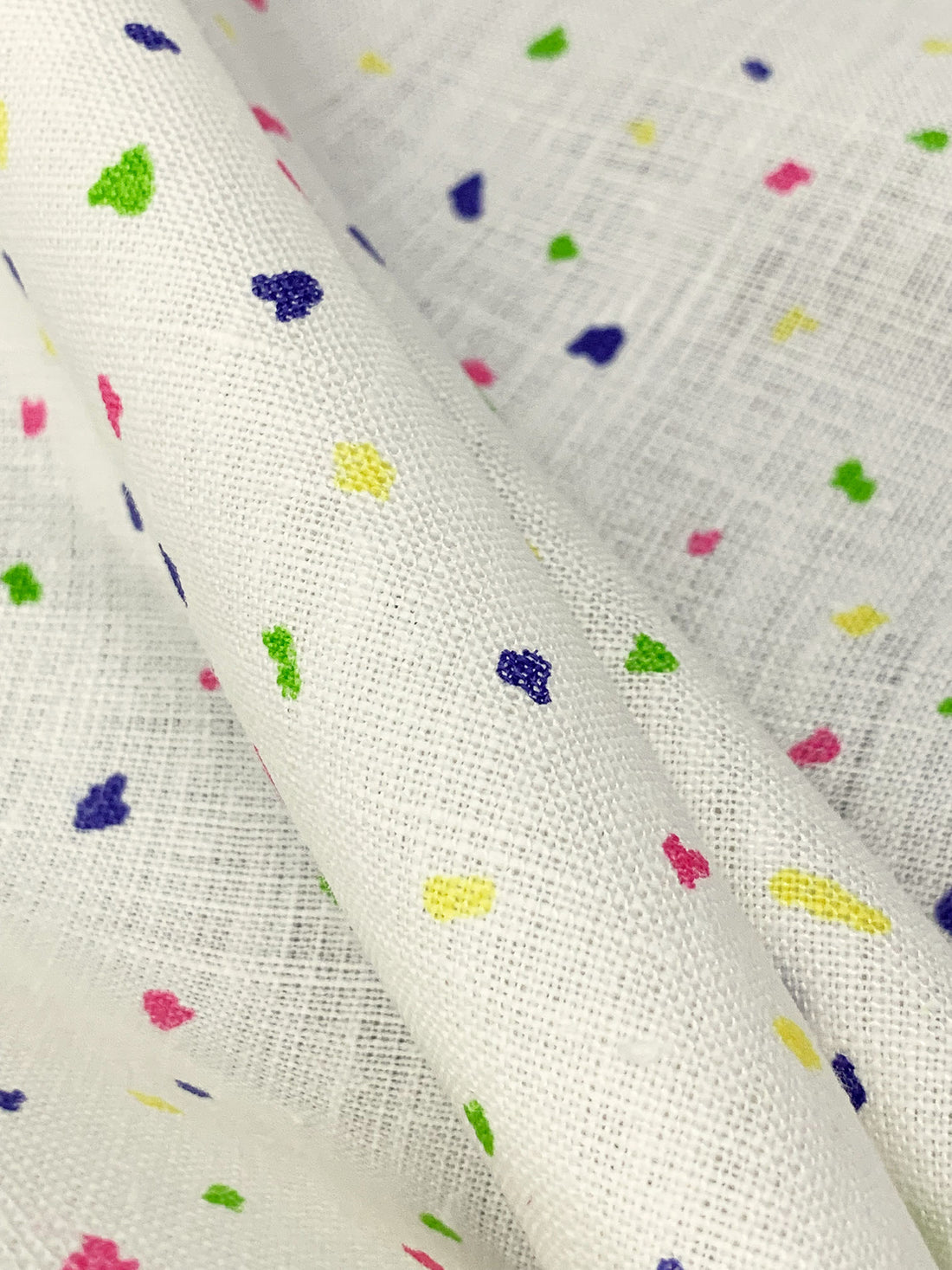 Eggshell/Multi 100% Linen Terrazzo-Look Print Midweight Woven - European Mill - 57W