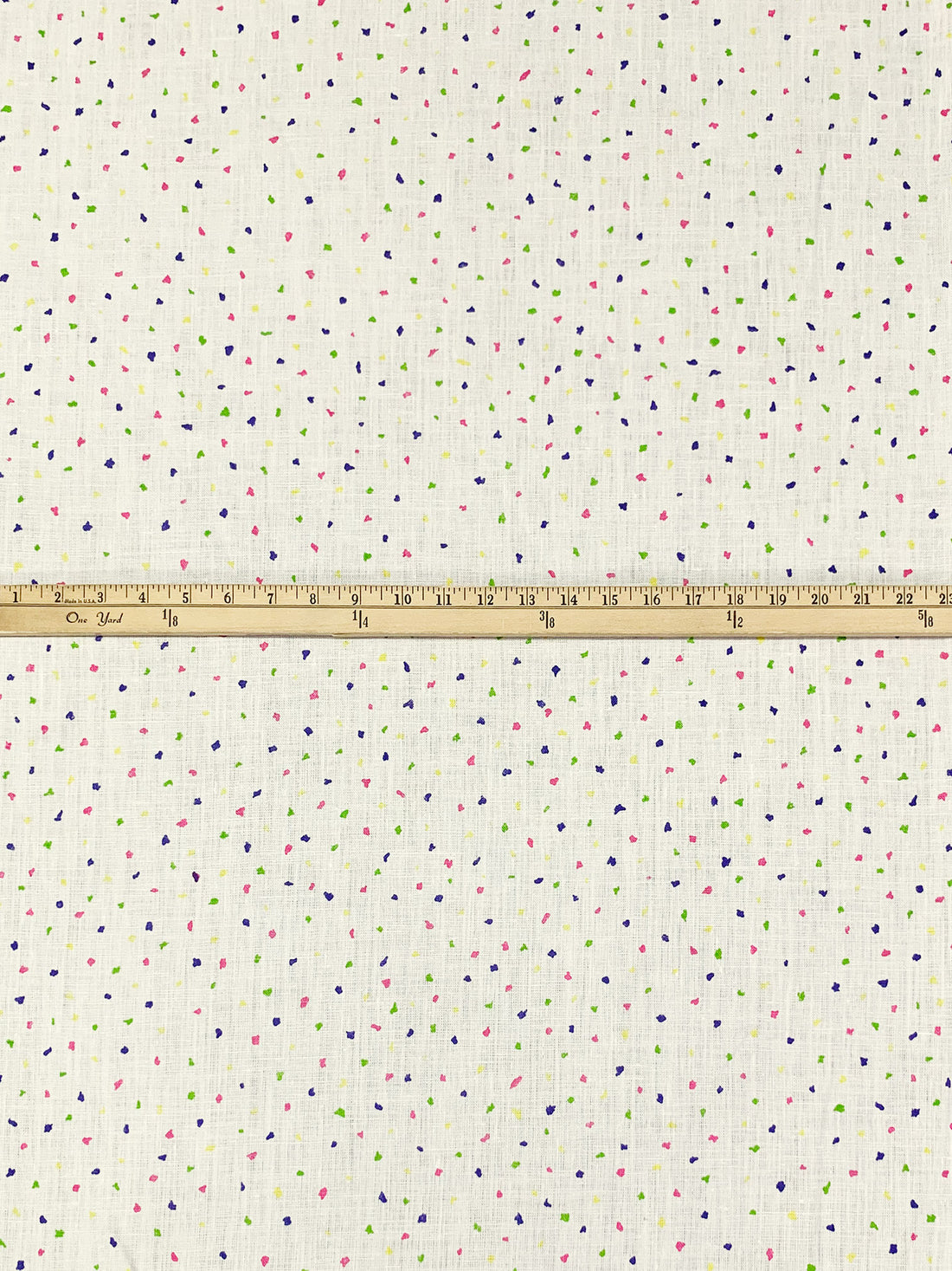 Eggshell/Multi 100% Linen Terrazzo-Look Print Midweight Woven - European Mill - 57W
