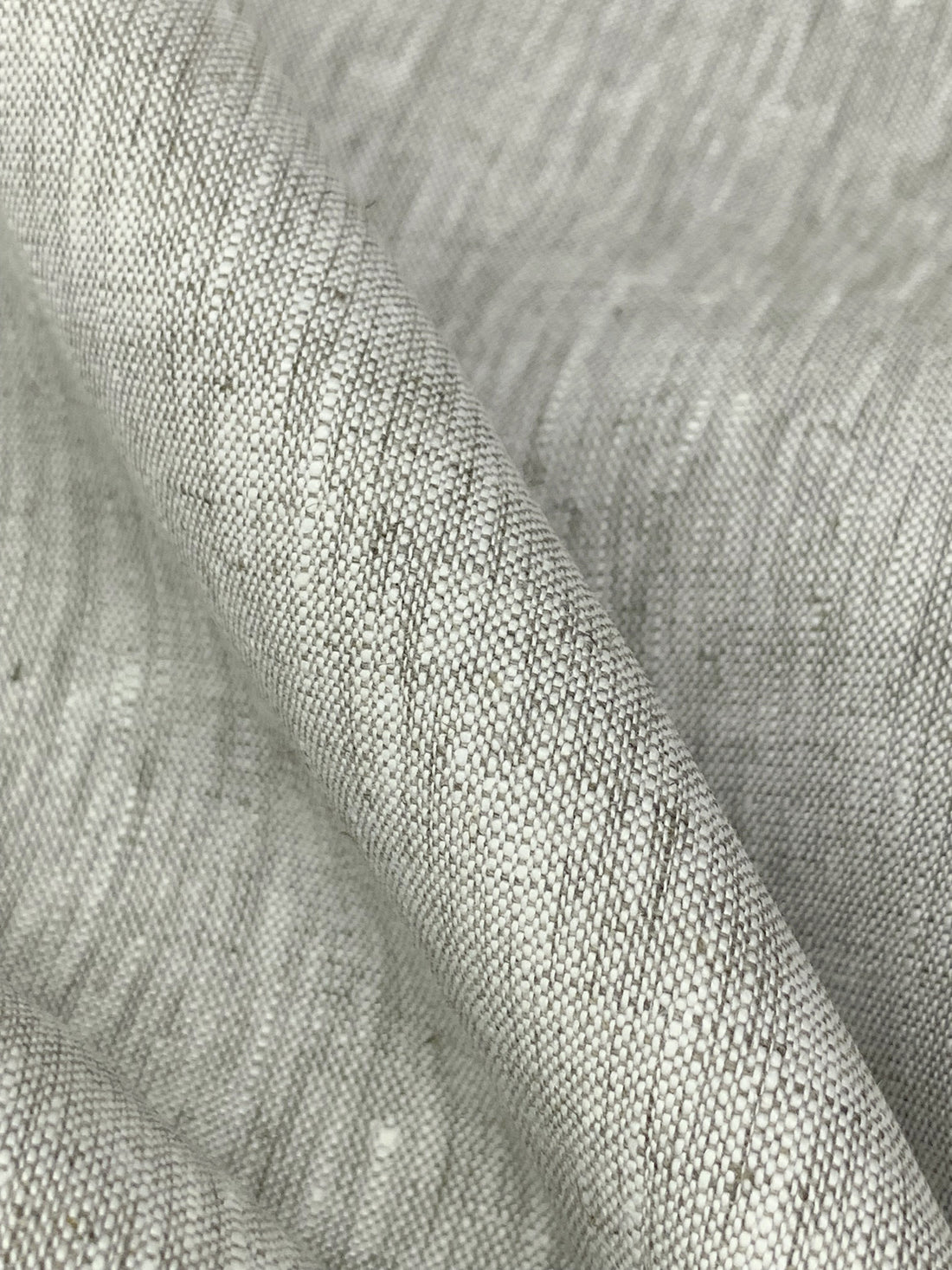 Iron/White 100% Linen Suiting - European Mill - 56W