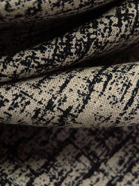 Jute/Black 100% Linen Grunge Print Shirt Weight Woven - European Mill - 58W