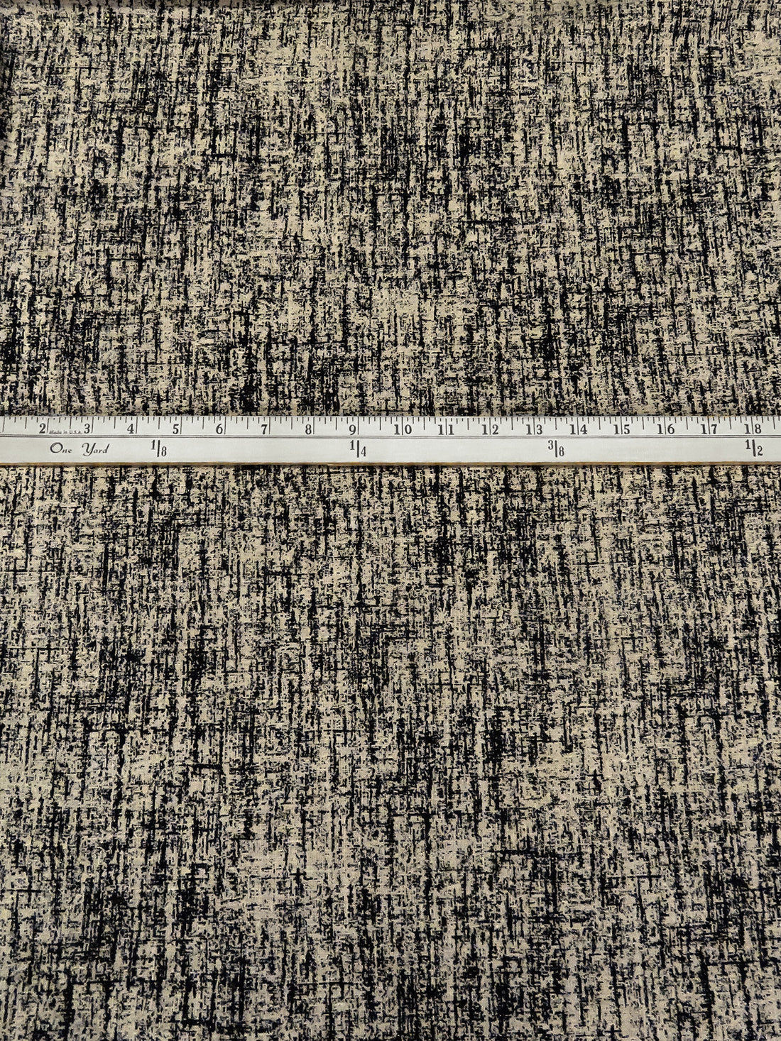 Jute/Black 100% Linen Grunge Print Shirt Weight Woven - European Mill - 58W