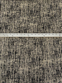 Jute/Black 100% Linen Grunge Print Shirt Weight Woven - European Mill - 58W