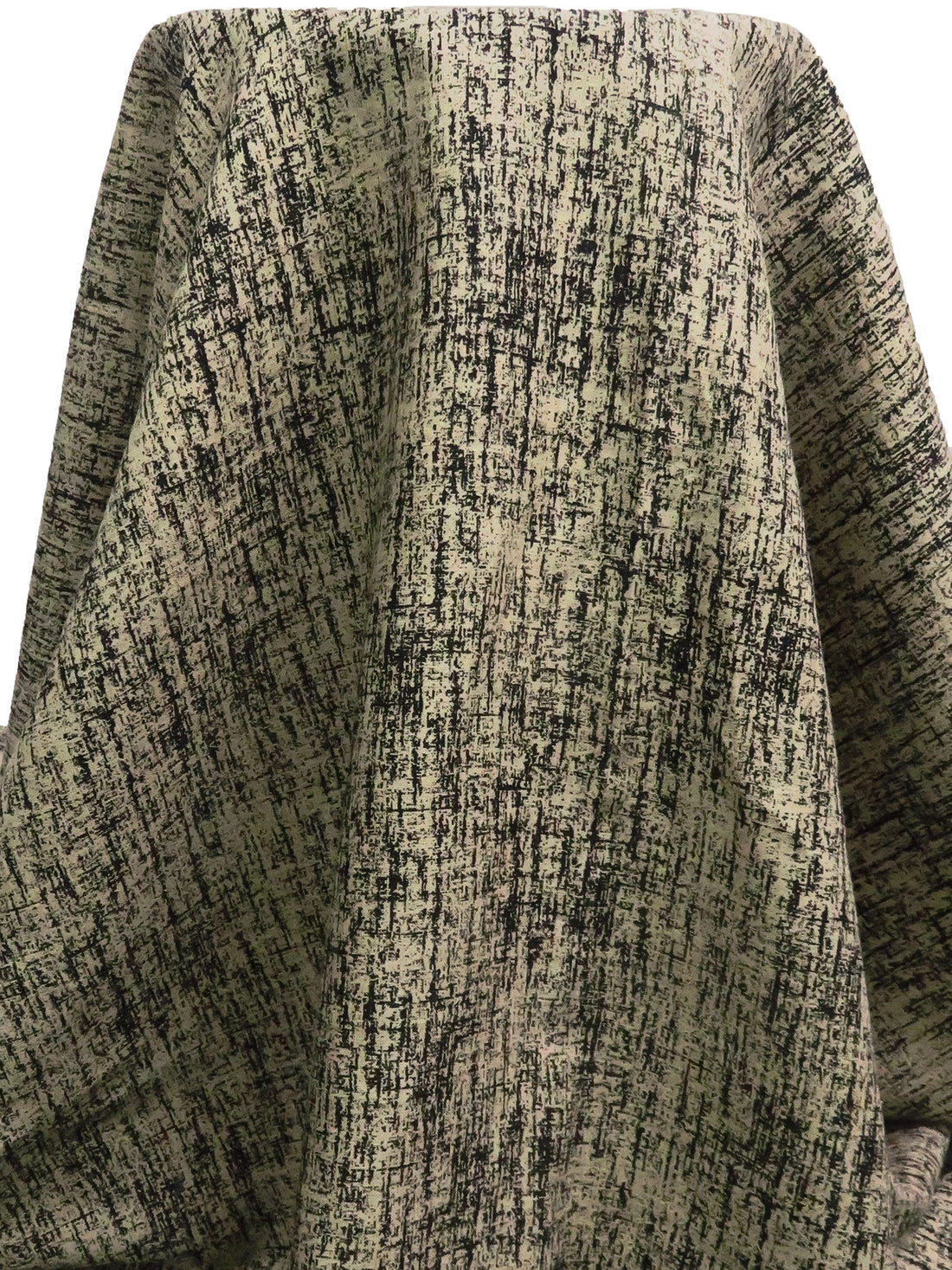 Jute/Black 100% Linen Grunge Print Shirt Weight Woven - European Mill - 58W