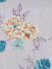 Palest Wisteria/Smoky Topaz/Cadet Blue/Multi 100% Linen Floral Weave Shirt Weight Woven - European Mill - 58W