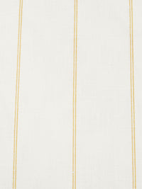 Off-White/Gold 100% Linen Vertical Stripe Weave Shirt Weight Woven - European Mill - 59W