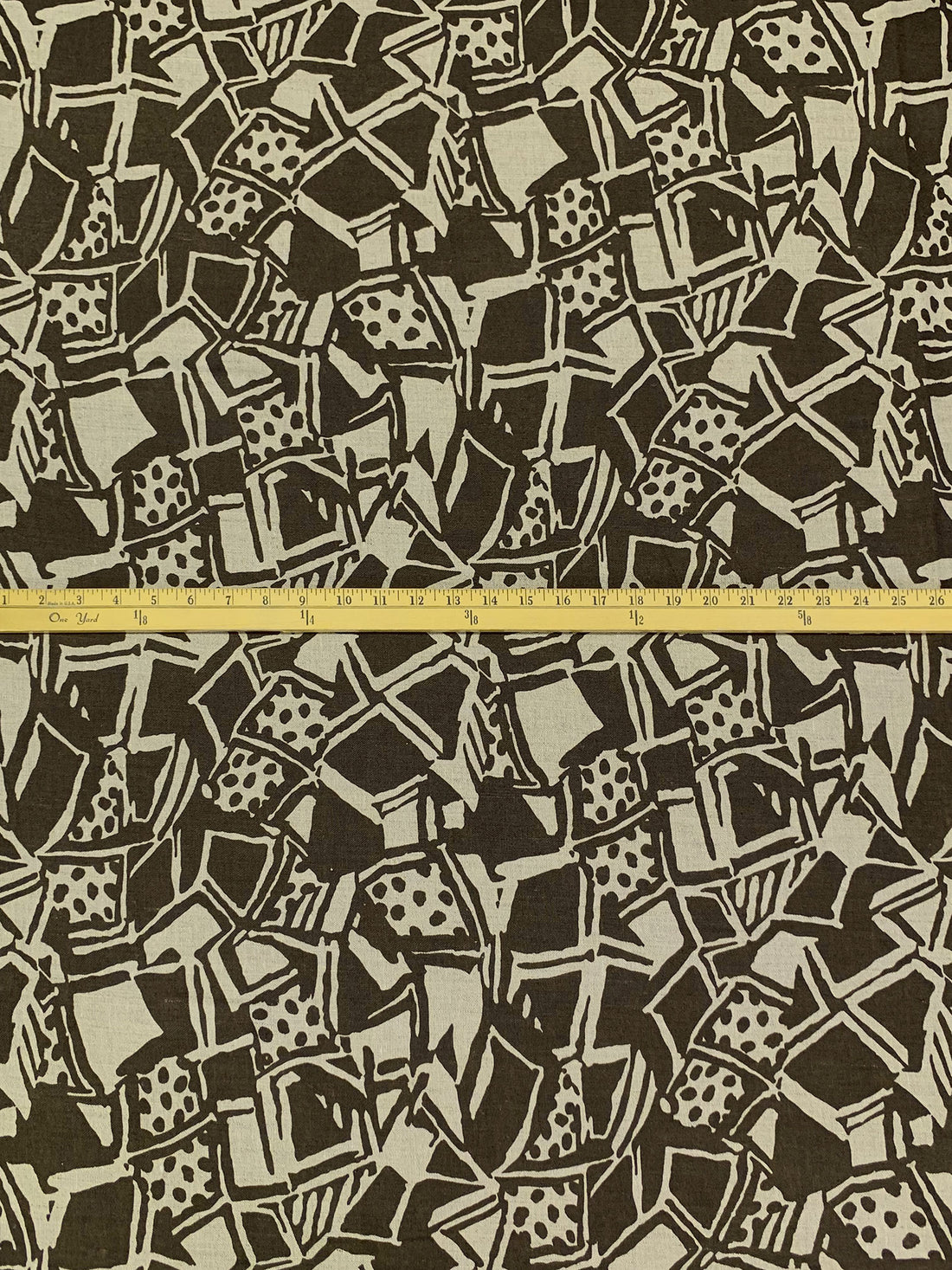 Carob Brown/Sandstone 100% Linen Abstract Print Canvas-Like Woven - European Mill - 58W