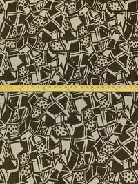 Carob Brown/Sandstone 100% Linen Abstract Print Canvas-Like Woven - European Mill - 58W