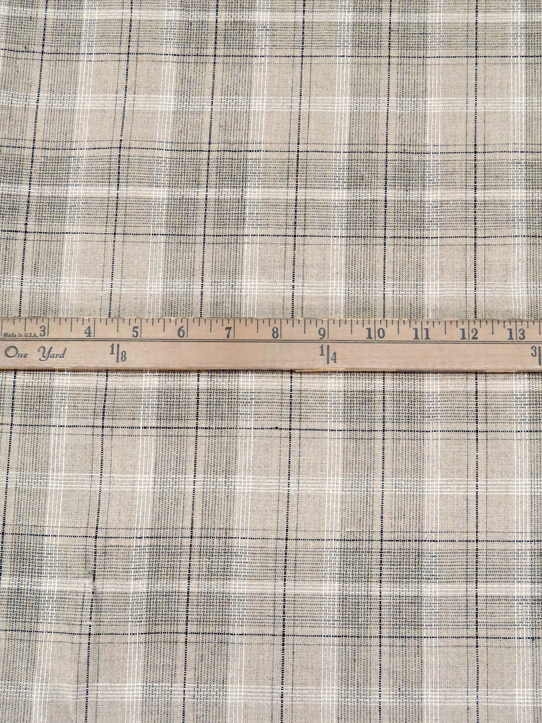 Off-White/Dark Vanilla/Dim Gray/Multi 100% Linen Yarn-Dyed Plaid Weave Shirt Weight Woven - European Mill - 60W