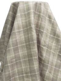 Off-White/Dark Vanilla/Dim Gray/Multi 100% Linen Yarn-Dyed Plaid Weave Shirt Weight Woven - European Mill - 60W