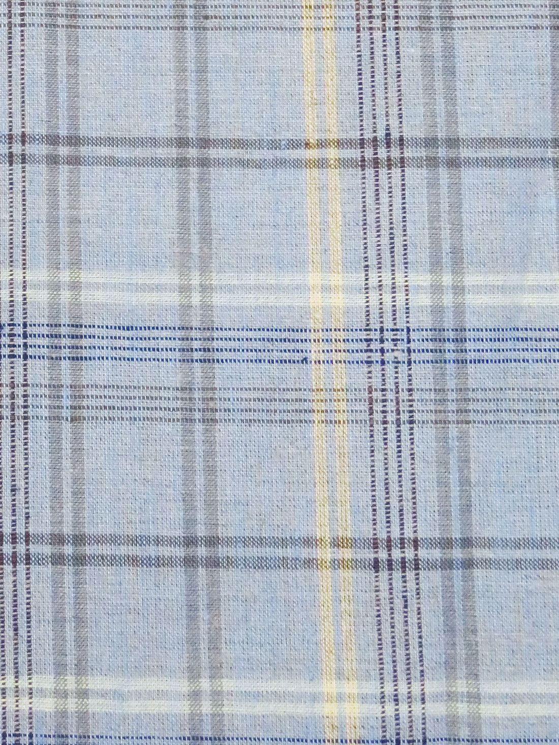 Sky Blue/Pastel Yellow/Light Stone Terrace/Multi 100% Linen Yarn-Dyed Plaid Weave Shirt Weight Woven - European Mill - 58W