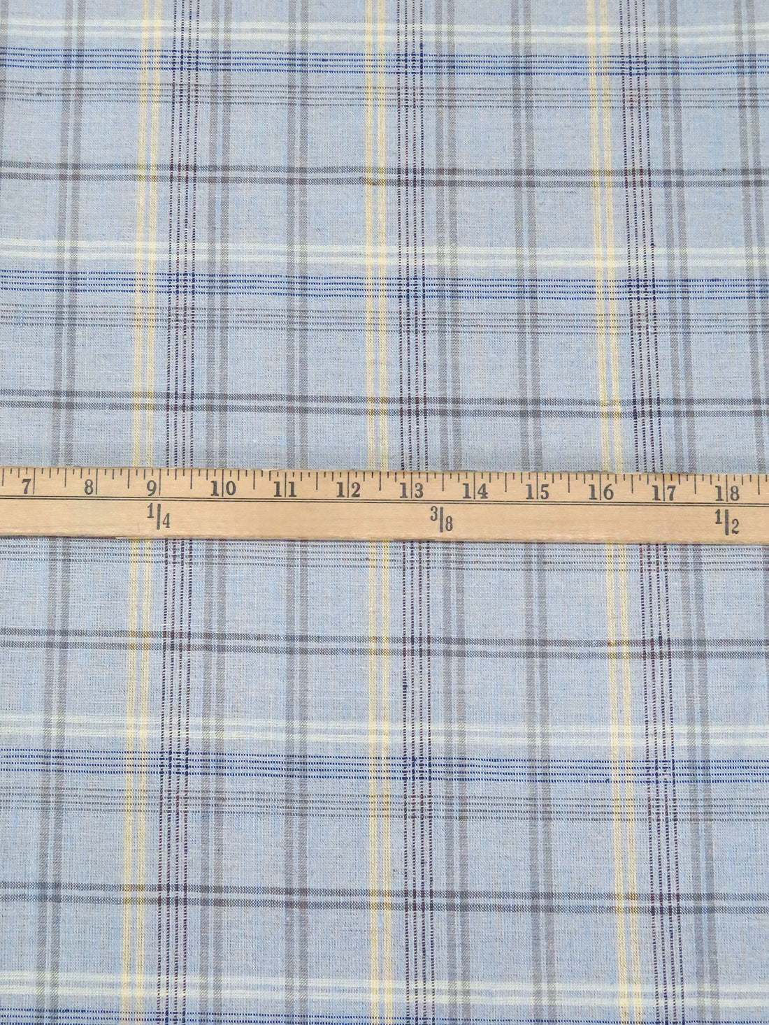 Sky Blue/Pastel Yellow/Light Stone Terrace/Multi 100% Linen Yarn-Dyed Plaid Weave Shirt Weight Woven - European Mill - 58W