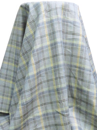 Sky Blue/Pastel Yellow/Light Stone Terrace/Multi 100% Linen Yarn-Dyed Plaid Weave Shirt Weight Woven - European Mill - 58W
